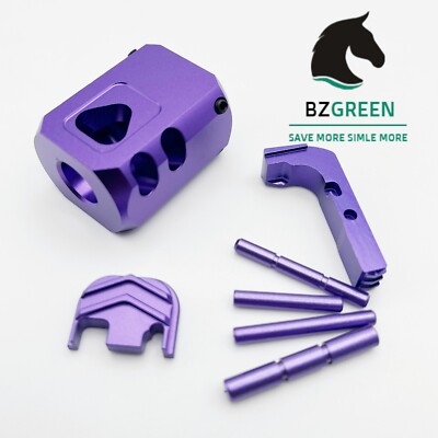 For GLOCK Gen 1-3MuzzleExtended Magazine Release Back Plate 4 Pin Kit Set Purple