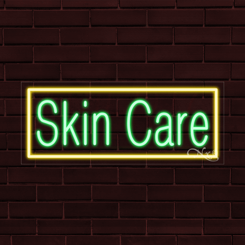 NEW "SKIN CARE" w/BORDER 32x13X1 INCH LED FLEX WINDOW/WALL INDOOR SIGN 30371 - Picture 1 of 1