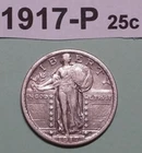 1917-P STANDING LIBERTY QUARTER TYPE 2 CHAIN MAIL STARS COIN XF DETAILS CLEANED