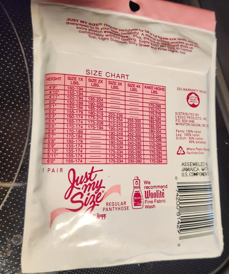 Lote de 4 pantimedias vintage Just My Size 4X de LEGGS 3 topo y 1 negro talla grande  Foto 3 de 4