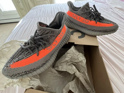 Sneakers Yeezy Boost 350 V2 grigie con arancione GW1229 taglia 8 imperdibili senza prezzo di riserva