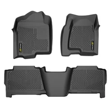 Floor Mats Fit For 1999-2006 Chevy Silverado/GMC Sierra Crew Cab TPE Liners