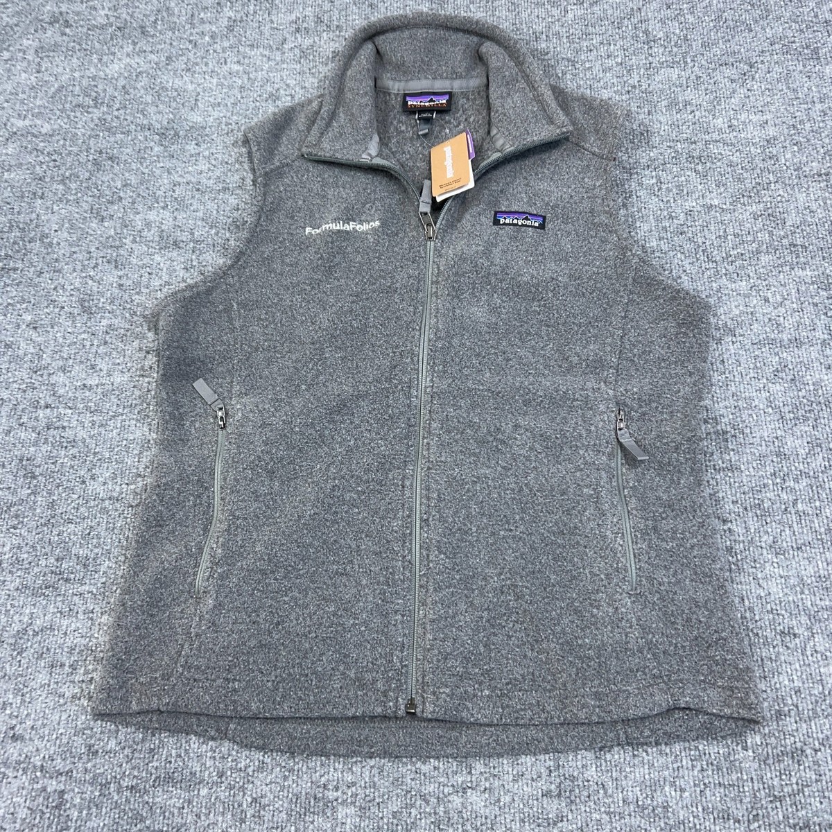 Patagonia Vest Womens Medium Nickel Classic Synchilla Fleece Mock Neck  *LOGO*