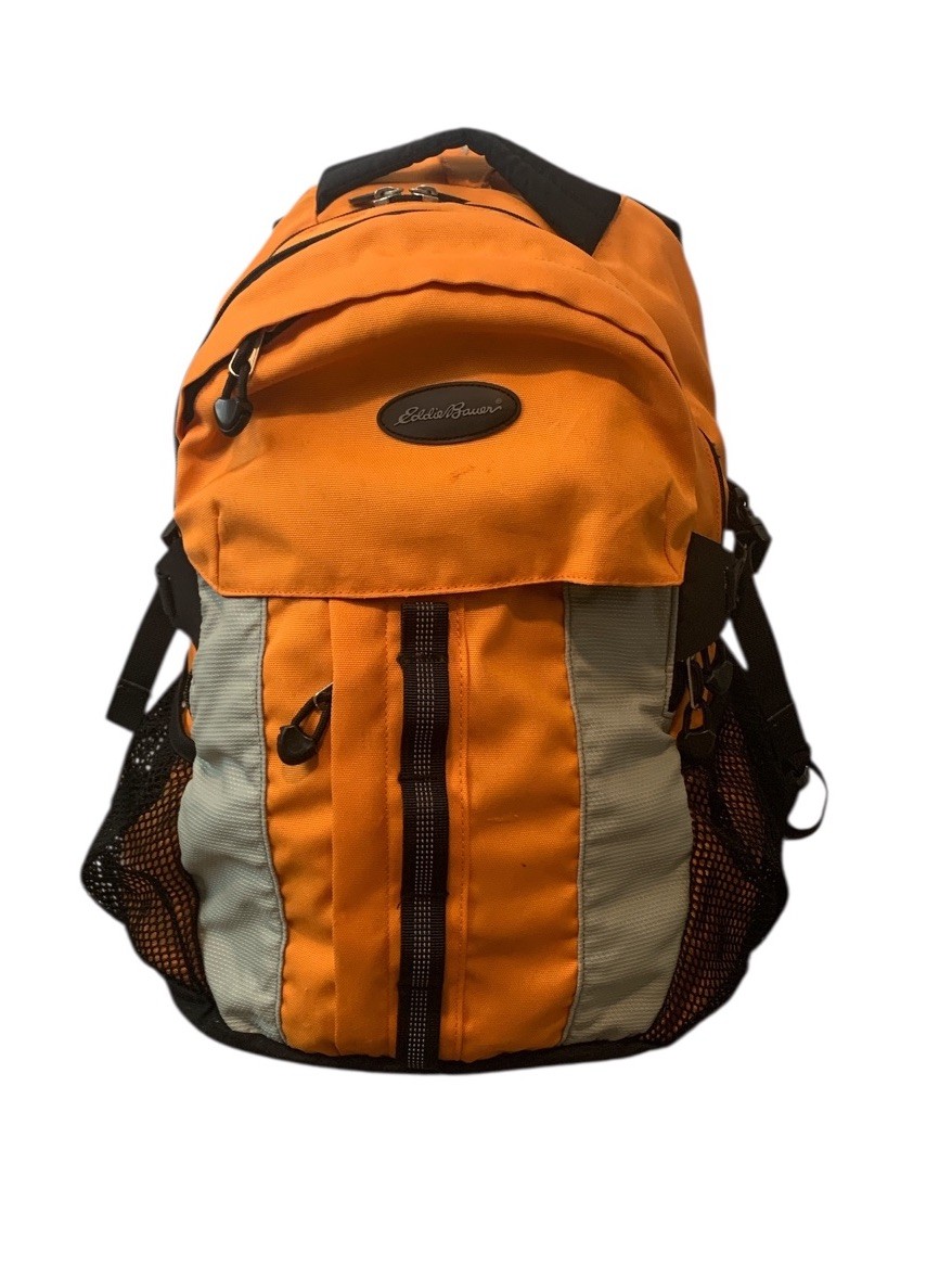 Eddie Bauer Orange Backpack Adjustable Multiple P… - image 1