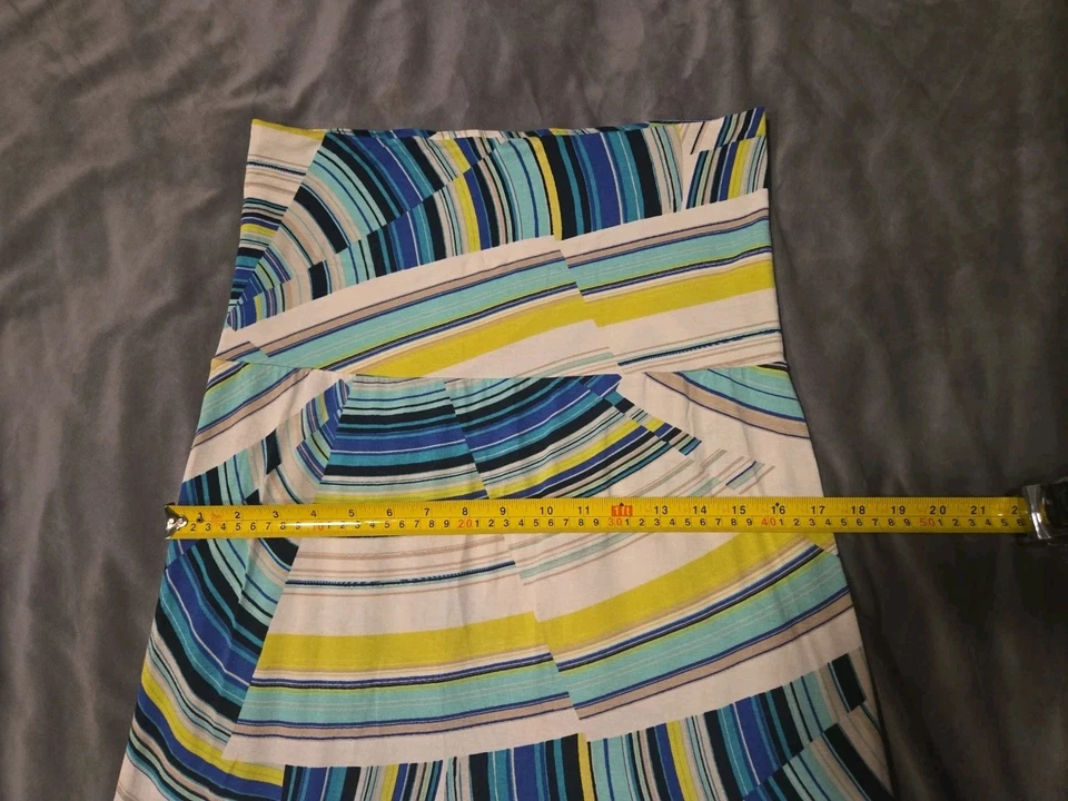 Vestido Karen Kane L Multicolor Largo Elástico Plegable Falda Convertible a Sin Tirantes Foto 3 de 4