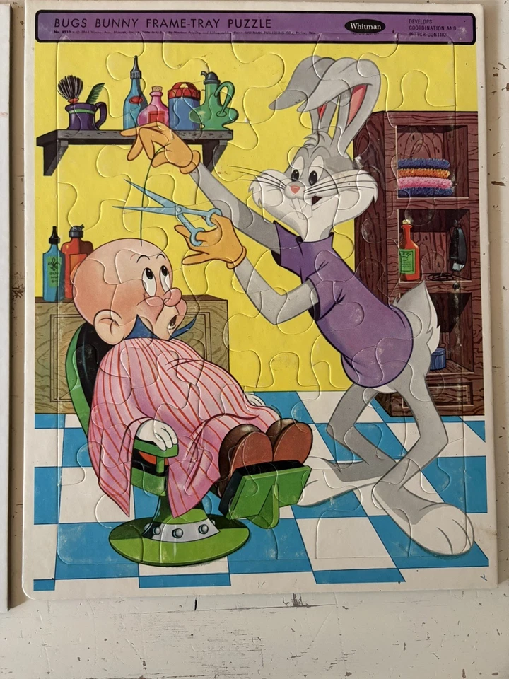 Lote De 5 Rompecabezas De Colección 1987 Milton Bradley Bugs Bunny Bozo El Payaso Foto 4 de 4