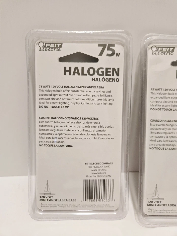 Feit 75w E11 Clear Bulbs Mini Candelabra Base 120v Only - Image 4 of 4