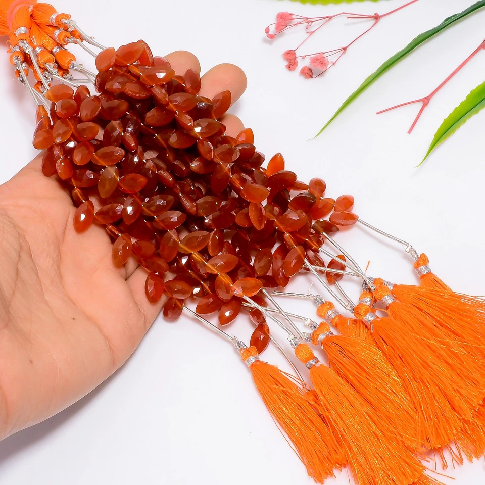 Сердолик драгоценных камней маркизы формы граненый бисер 12 X 5 X 4 мм прядь 4 «UGB-864 - Изображение 3 из 4