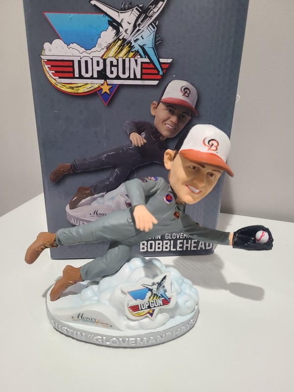 Bowie Baysox Austin "Gloveman" Hays Top Gun Bobblehead Baltimore Orioles