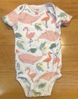 Simple Joys by Carter's Pink White Green Animal Print Short Sleeve Bodysuit 18M — photo 1