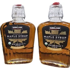 Kirkland Signature Organic Maple Golden Syrup 25 fl oz Glass Bottle 2 Pack 
