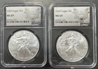Lot of (2) 1 Oz. 2020 $1 U.S. Silver Eagle Dollar Coins Graded NGC MS 69 Loc#D8