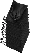 Drawstring Bag with Toggle - Nylon Cinch and Ditty 6 x 8 - 12 pack, Black 