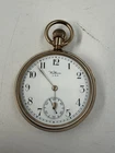 FANTASTIC ANTIQUE WALTHAM USA ENGRAVED GOLD PLATED CASED POCKET WATCH - WORKING