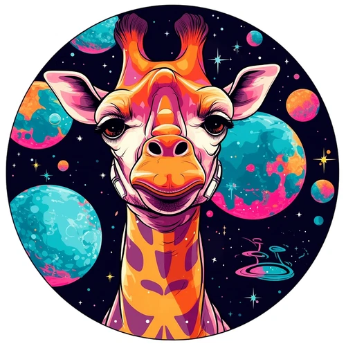 Psychedelic Giraffe Groovy Trippy Hippie Self Adhesive Vinyl Sticker
