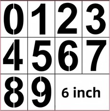 6 Inch Number Stencils Set - Reusable Plastic Large Number Templates Stencils