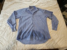 Christian Dior Chemise Blue 100 Cotton Men's Dress Shirt 17 36/37