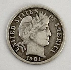 1901-O BARBER DIME .90 Silver – New Orleans Mint - Nice Detail – No Reserve