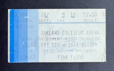 Biglietto concerto Pink Floyd 1987 Stub 12/4/87 Momentary Lapse Oakland Coliseum ca.