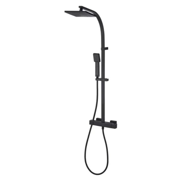 Duschset Regendusche Schwarz Duscharmatur Duschsystem Edelstahl Duschkopf Set - Bild 2 von 4