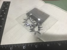 Spike Hoop Rock Punk Gothic Mens Women Silver Tone Rhinestones Stud Earrings