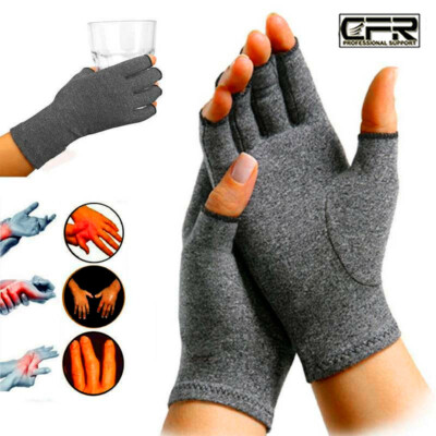Copper Compression Gloves Carpal Tunnel Arthritis Pain Relief Therapeutic Brace