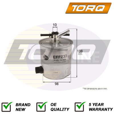Fuel Filter Torq Fits Nissan X-Trail 2005-2013 Cabstar 2006-2013 + Other Models