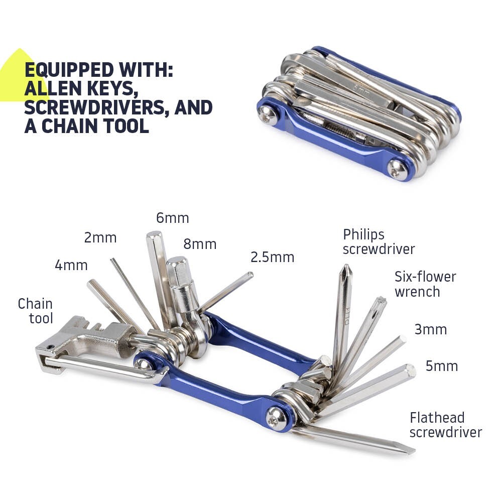 Kit Multi Hillington Bike Repair Kit Multi Tool with Tyre Levers Puncture Kit ...