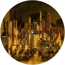 Slipmat Slip Mat Pad Felt for 12" Turntable LP DJ Vinyl Record Player CITY SCAPE