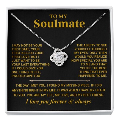 To My Soulmate Necklace, Gift for Wife, Girlfriend, Anniversary Gift, Christmas