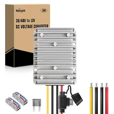 Nilight 48V 36V to 12V Voltage Converter 360W 30A Voltage Regulator