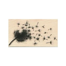 Blowing Dandelion (With Extra Seed)  RUBBER STAMP, Dandelion, Nature, Spring
