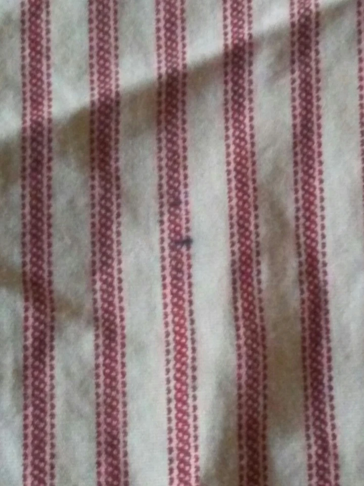 Sábana Ajustable Doble Beige y Rojo Rayas 39" x 75" Algodón Hecho en Pakistán  Foto 3 de 4