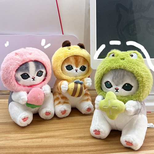 Mofusand Shark Cat Plush Doll Forest Series Frog Bee Cat Lovely Doll Baby Toys - Afbeelding 1 van 9