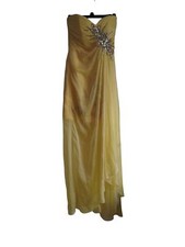 NWT Kiss Kiss Yellow formal beaded sequin gown