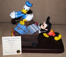 Disney "Packed and Ready To Go" Mickey Mouse/Donald Sculpture with Pins, LE 500