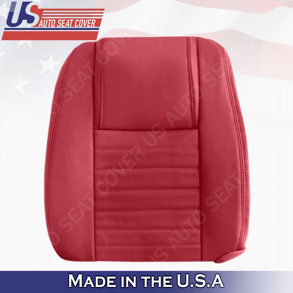 2005 2006 2007 2008 2009 se adapta a Ford Mustang parte inferior del conductor y superior cubierta de cuero rojo Foto 2 de 4