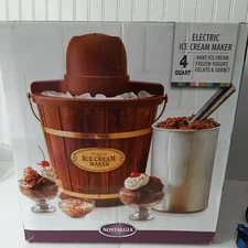 Nostalgia Electric Ice Cream Maker 4 Quart Instructions and Recipe Book Included