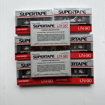 8 Realistic Supertape LN 90 Cassette Tapes Type 1 High Fidelity