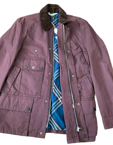 Paul Smith purple Coat jacket | brown cord collar | multi pocket | Size M - Picture 3 of 5