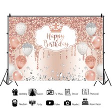 Happy Birthday Backdrop Background Banner Photo Props Party Home Decor Studio