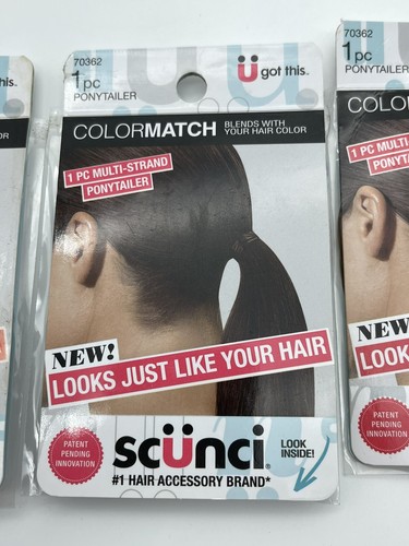 Lot Of 3 - Scunci Colormatch Ponytailer Holder Blends, Brown, 2x 70362 1x 70708 - Picture 4 of 10