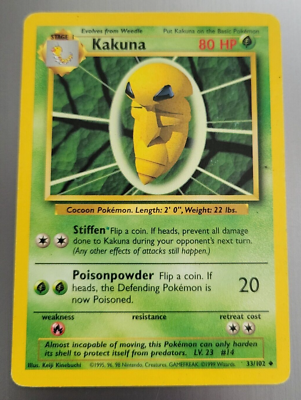 1999 WOTC Original Series Base Set KAKUNA Keiji Kinebuchi Pokémon