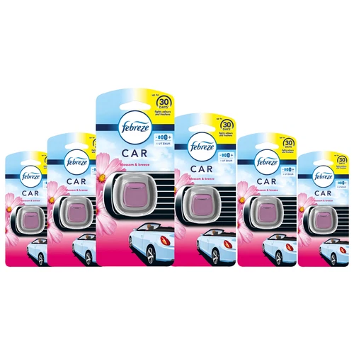 Febreze Blossom & Breeze Car Clip Air Freshener Refreshing Liquid 2ml x6