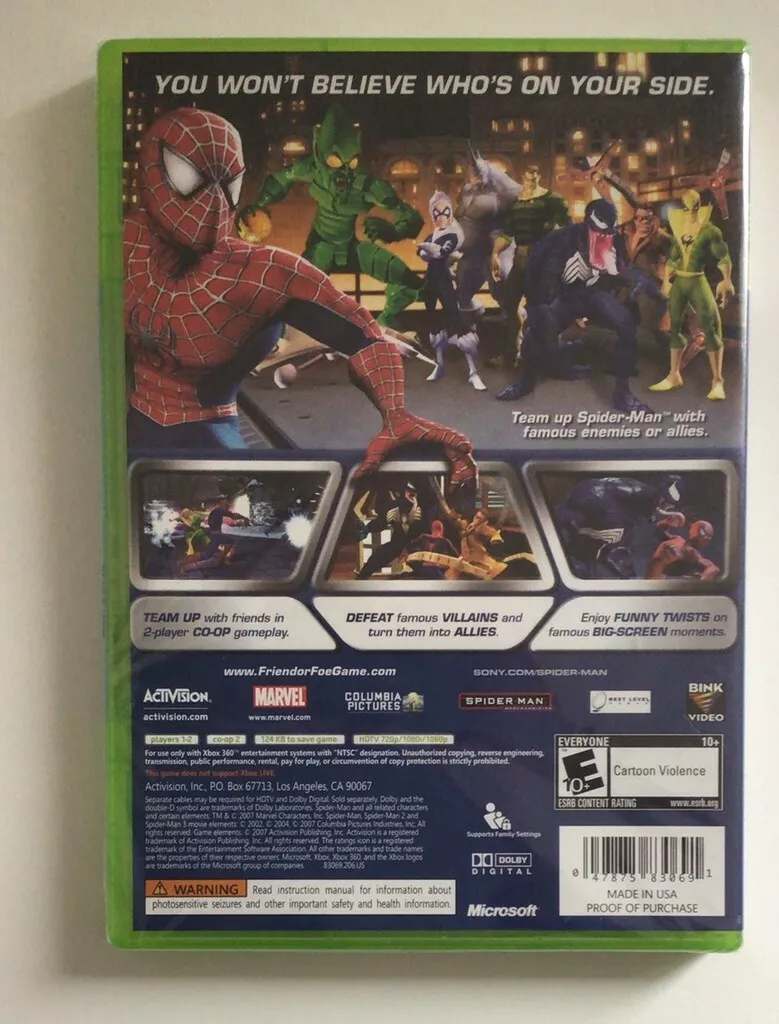 Spider-Man: Friend or Foe Microsoft Xbox 360 US Brand New Factory Sealed RARE 47875830691