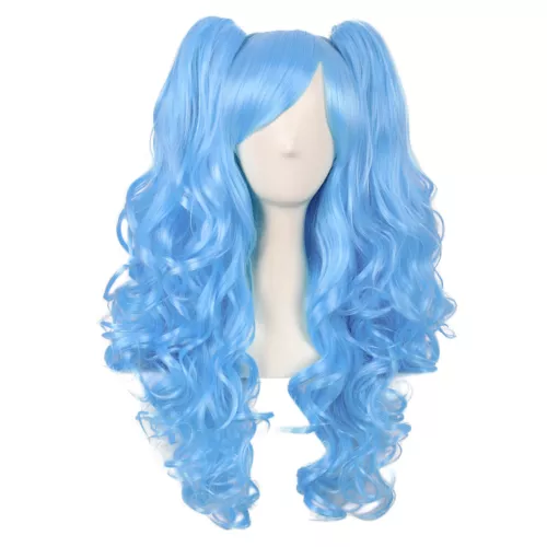 Mapof Beauty 28" Long Wavy Cosplay Wigs Lolita Curly Wavy 2 Ponytail Hair - Picture 31 of 47