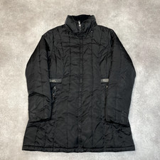 Nautica Puffer Jacket Womens Y2k Full Zip Outdoor Parka Coat, Black, Large