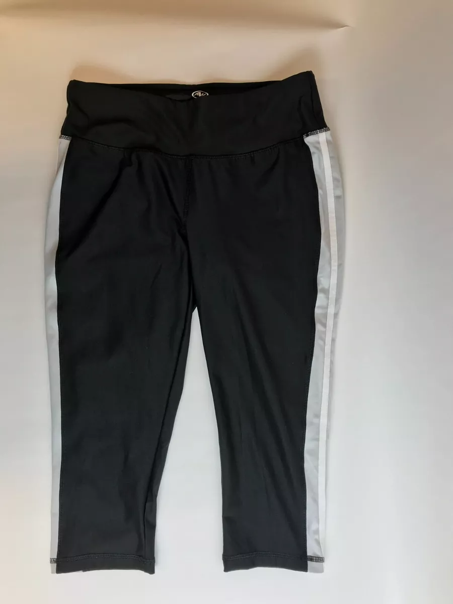 Athletic Works Pants, Women's Size Medium, Black Gray, Dri Works, Yoga,  Capri