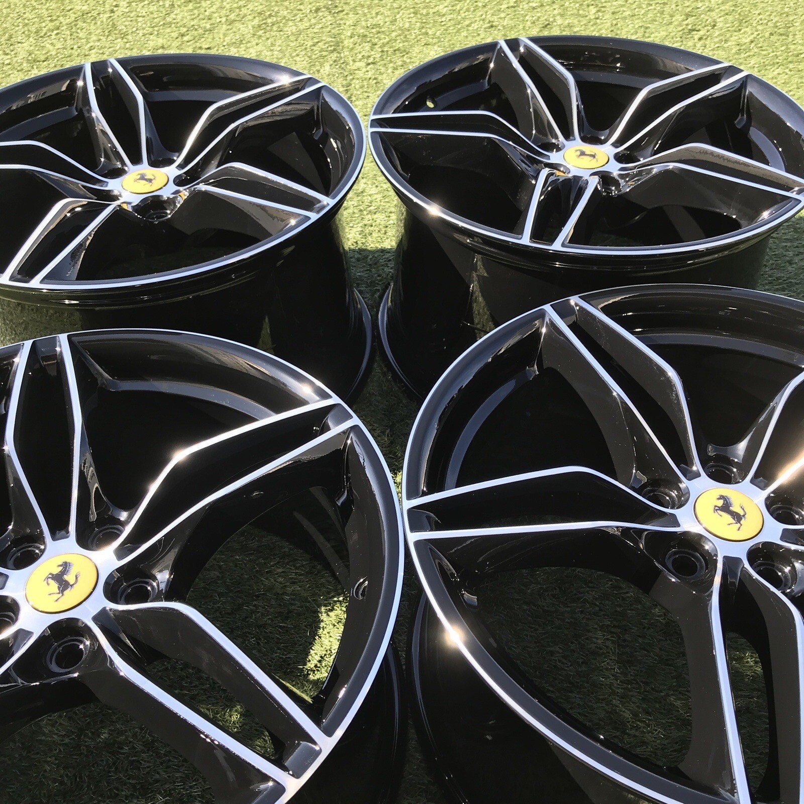 20" FERRARI 812 SUPERFAST F12 RIMS OEM SET 4 BLACK GTS TDF SF90 WHEELS F8 488