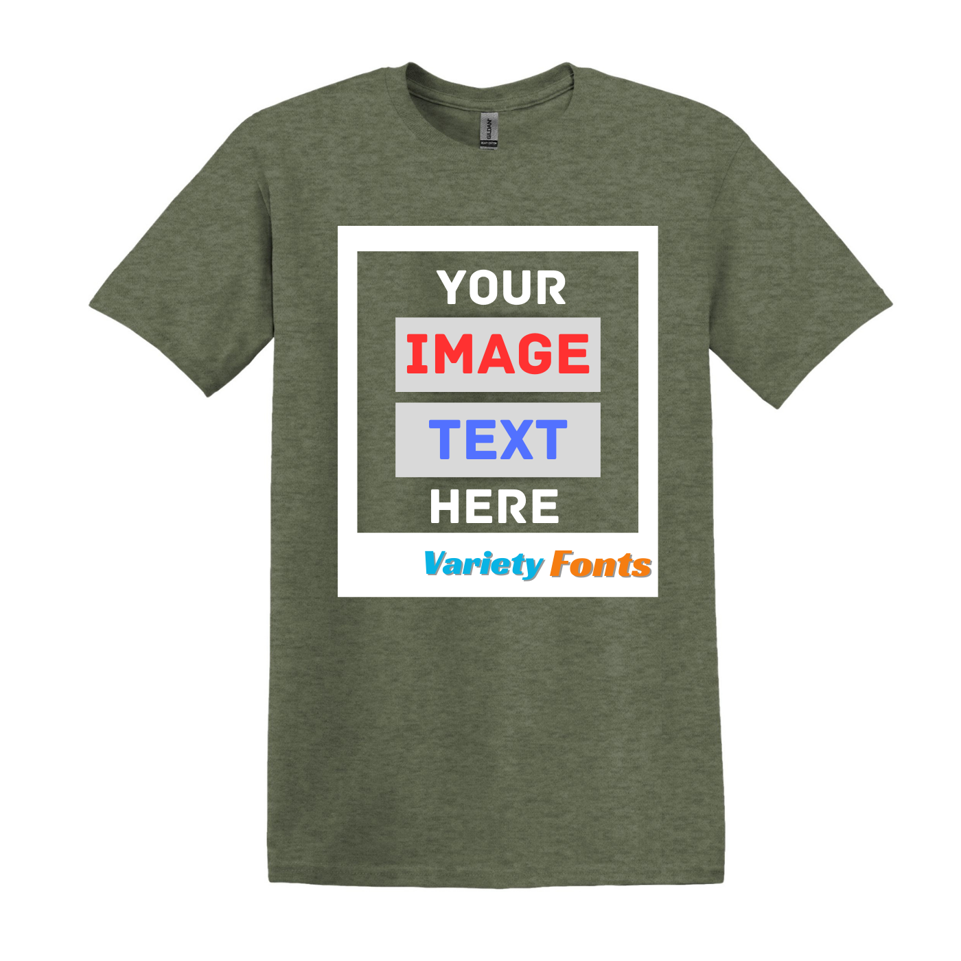 Personalized T Shirts Custom Printed Photo/Text on Gildan Shirts, Front